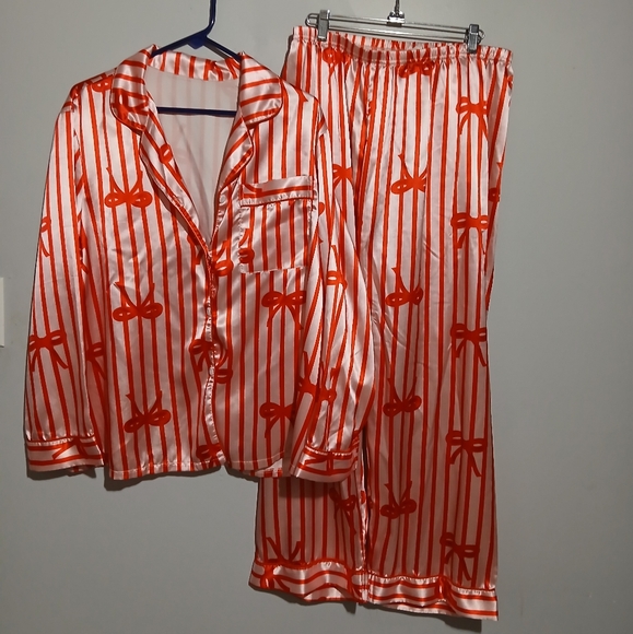 Unbranded Ladies Pink And Red Pajamas. Size 1X - Picture 1 of 16